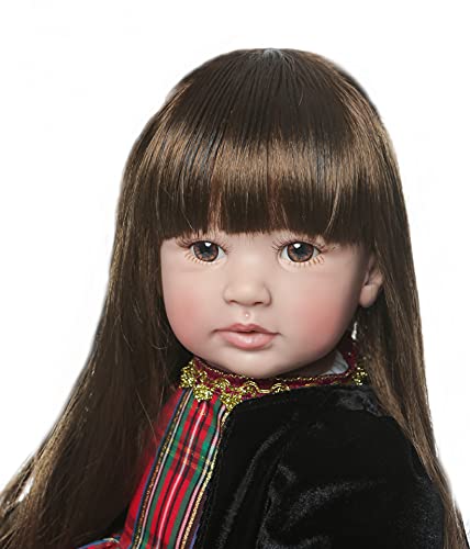 MAIDEDOLL Reborn Muñecas de bebé de Vinilo de Silicona Suave Realista Recién Panda Coat Negro Zapatos de Pantalones Nacido para niños Mayores de 3 años Juguete (60CM)