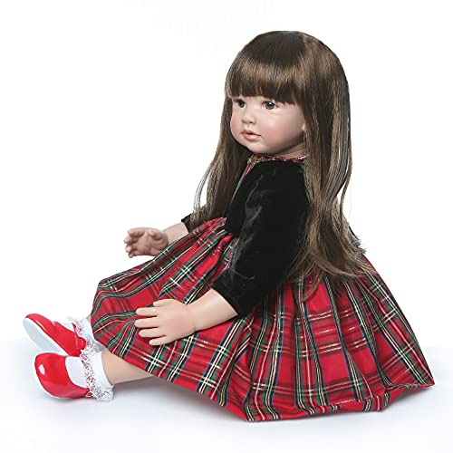 MAIDEDOLL Reborn Muñecas de bebé de Vinilo de Silicona Suave Realista Recién Panda Coat Negro Zapatos de Pantalones Nacido para niños Mayores de 3 años Juguete (60CM)