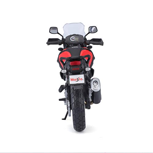 Maisto 20-19130 Suzuki V-Strom: Modelo de Motocicleta a Escala 1:12, con suspensión y Caballete Lateral Plegable, 17 cm, Color Negro y Rojo (5-19130), Rojo y Negro