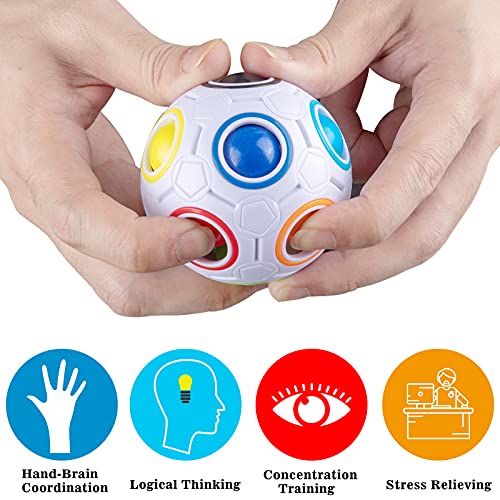 Mamowla Magic Rainbow Ball 3D Puzzle Ball Arco Iris Pelota Juguetes Educativos Speed Cube Rainbow Puzzle Ball Pelota Mgica Arco Iris Desarrollar La Inteligencia para NiñOs Y Adultos