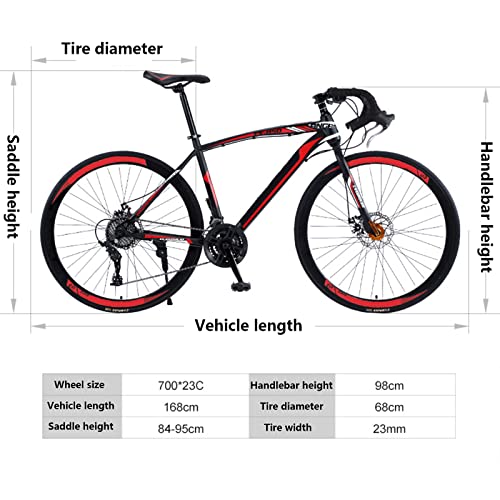 Mapeieet Bicicleta de montaña de Doble Disco de 26 Pulgadas, con 30 velocidades Bicicletas de montaña, Altura Adecuada 165-185 CM,Negro