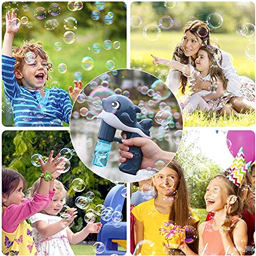 Maquina Burbujas Niños,Máquina de Burbujas Máquina Automática Burbujas de Jabon con Luces de Música Soplador de Pompas Bubble Machine para Juguete de Baño, Fiesta, Boda-2 * 50 ml Pompas Jabon-Negro