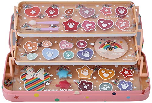 Markwins Mouse Lip & Face Tin-Set Niñas Minnie-Neceser, Selección de Productos Seguros en una Lata de Maquillaje Reutilizable con 3 Pisos (1580154E)