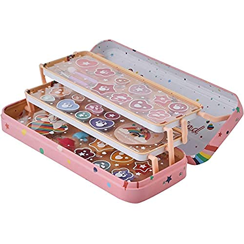 Markwins Mouse Lip & Face Tin-Set Niñas Minnie-Neceser, Selección de Productos Seguros en una Lata de Maquillaje Reutilizable con 3 Pisos (1580154E)