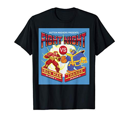 Marvel Fight Night Retro Arcade Iron Man Versus Thanos Camiseta