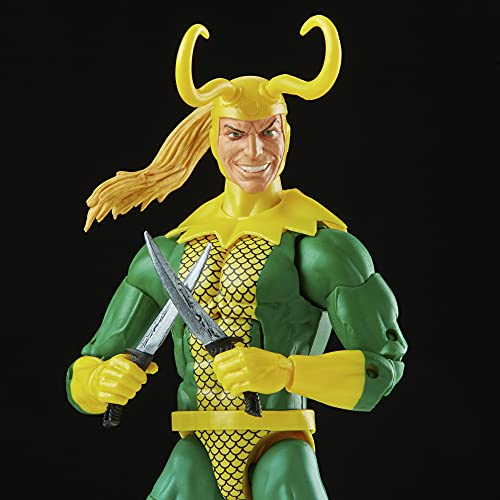 Marvel Legends Series - Figura de Loki de 15 cm - En Embalaje Retro, con 3 Accesorios