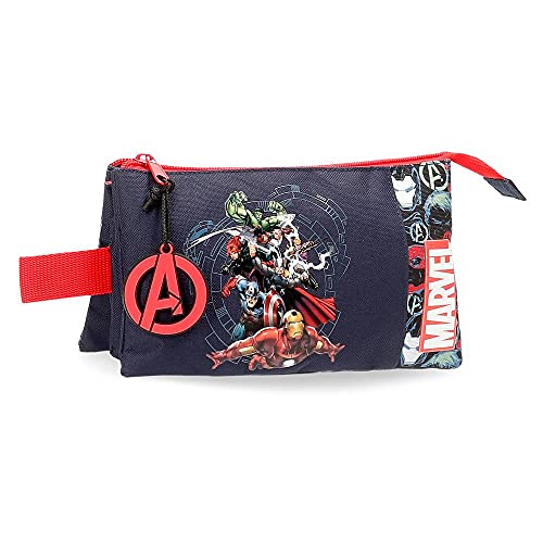 Marvel Los Vengadores Avengers Team Estuche Triple Azul 22x12x5 cms Poliéster