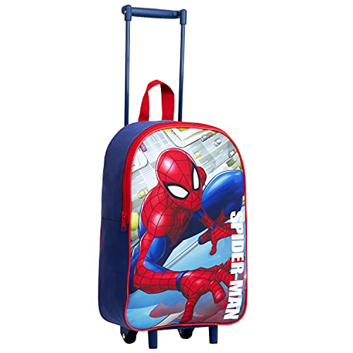 Marvel Mochilas Escolares Con Ruedas, Mochila Spiderman, Mochila Infantil Para El Colegio o Guardería, Maleta Pequeña Con Ruedas, Regalos Para Niños