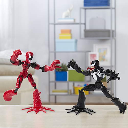 Marvel Spider-Man Bend and Flex Venom vs. Carnage Figura de acción Juguetes, Figuras Flexibles de 6 Pulgadas, para niños de 4 años en adelante