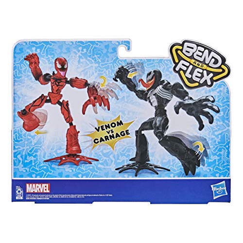 Marvel Spider-Man Bend and Flex Venom vs. Carnage Figura de acción Juguetes, Figuras Flexibles de 6 Pulgadas, para niños de 4 años en adelante