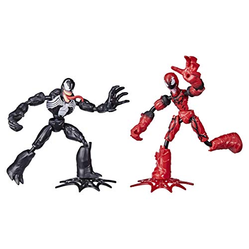 Marvel Spider-Man Bend and Flex Venom vs. Carnage Figura de acción Juguetes, Figuras Flexibles de 6 Pulgadas, para niños de 4 años en adelante