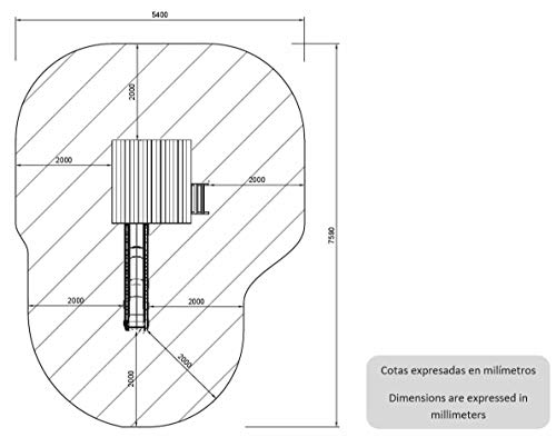 MASGAMES Parque Infantil TIBIDABO con caseta de Madera (Duplex) y tobogán