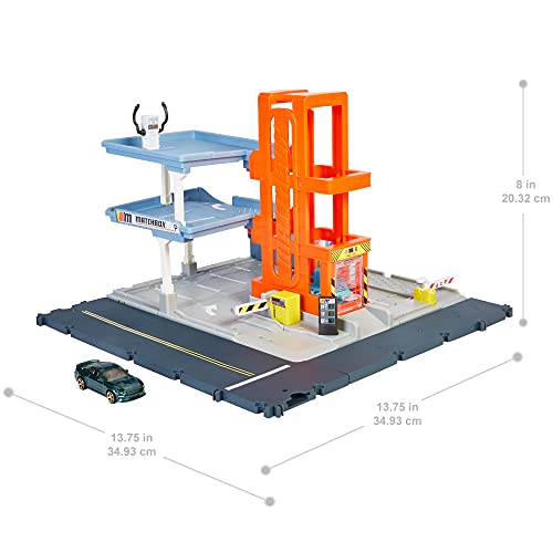 Matchbox Garaje para coches de juguete con sonidos, almacena hasta 16 vehículos die-cast Mattel HBL60