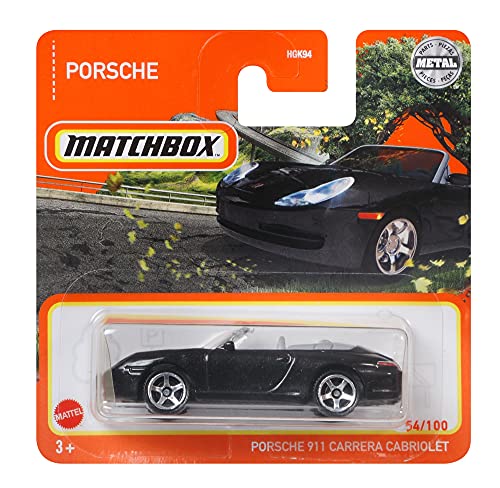 Matchbox Porsche 911 Carrera Cabriolet Coche de juguete de metal de colección (Mattel HGK94)