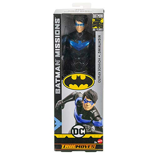 Mattel Batman Missions-Figura de acción 30cm Nightwing, Juguetes niños +4 años, Multicolor (GCK90)