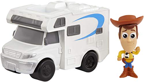 Mattel Disney Toy Story 4 Minifigura de Woody y autocaravana, Juguetes Niños +3 Años (GCY61)