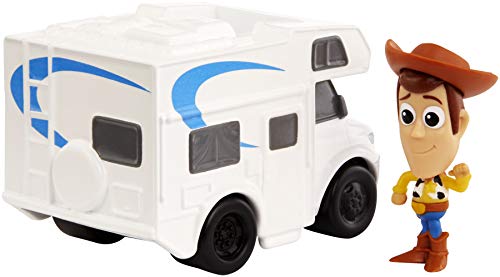 Mattel Disney Toy Story 4 Minifigura de Woody y autocaravana, Juguetes Niños +3 Años (GCY61)