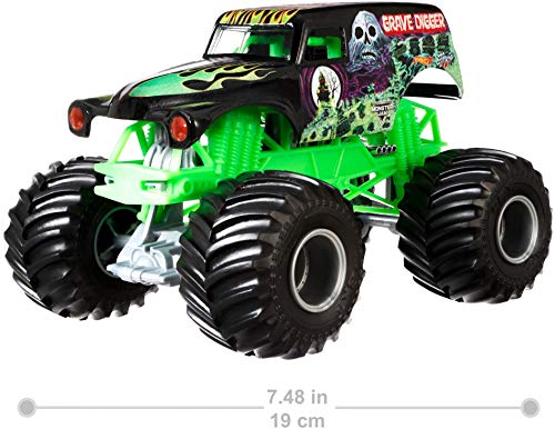 Mattel Hot Wheels CCB06 Metal vehículo de juguete - Vehículos de juguete (Multicolor, Camión, Metal, Monster Jam, Grave Digger, 3 año(s))