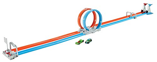 Mattel - Hot Wheels Double Loop Dash con dos coches, pista de coches de juguete ( GFH85)