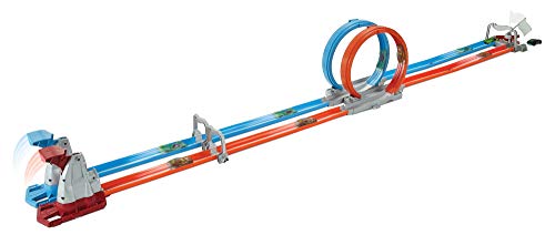 Mattel - Hot Wheels Double Loop Dash con dos coches, pista de coches de juguete ( GFH85)