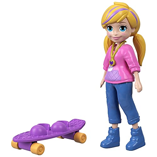 Mattel Polly Pocket Active Pose Doll - Skateboard Polly