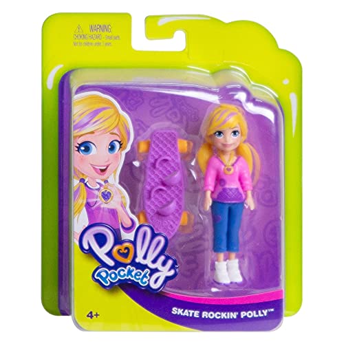 Mattel Polly Pocket Active Pose Doll - Skateboard Polly