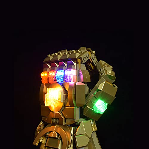 MBKE Conjunto de Luces Lluminación para LEGO 76191 Marvel Guantelete del Infinito , Kit de luz LED Compatible con Lego 76191