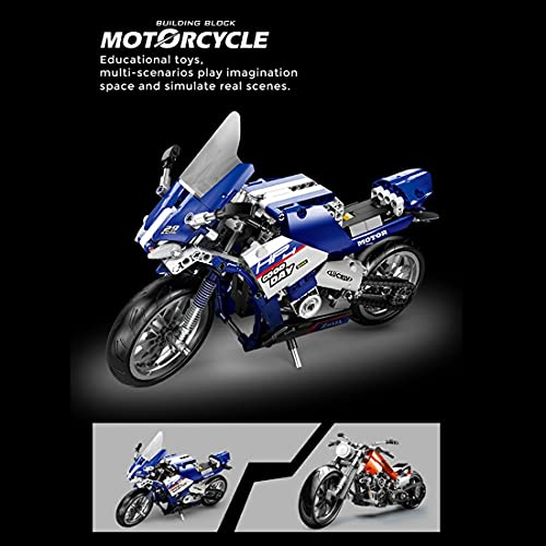 MBKE Technic - Juego de construcción de moto 446cs para Ducati Panigale V4 modelo de motocicleta, bloques de construcción compatibles con Lego Technic