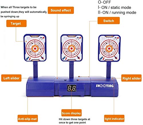 mciskin Objetivo Electrónico para Pistolas Nerf, Objetivo Móvil de Izquierda a Derecha para Disparar, Efectos de Sonido y Luz para Nerf Guns N-Strike Elite/Mega/Rival Series(Nueva edición de 2020)