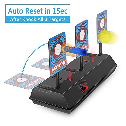 mciskin Restablecimiento Automático Objetivo de Tiro Eléctrico, Inteligente Target Efecto de Sonido con Luz de Puntaje para Nerf N-Strike Elite/Mega/Blaster/Rival Series