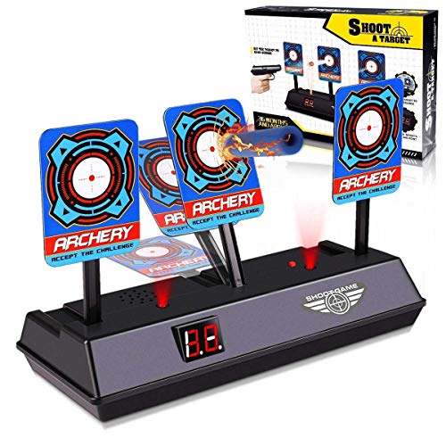 mciskin Restablecimiento Automático Objetivo de Tiro Eléctrico, Inteligente Target Efecto de Sonido con Luz de Puntaje para Nerf N-Strike Elite/Mega/Blaster/Rival Series