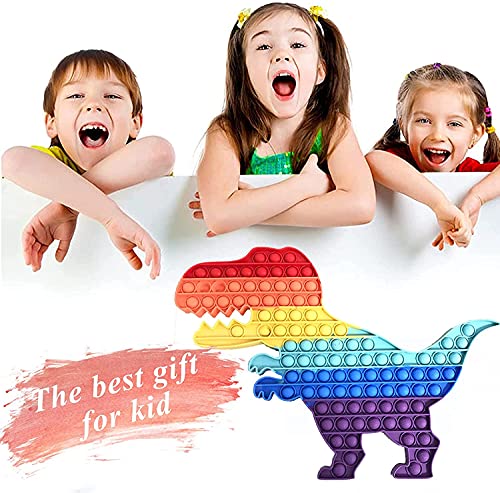 MDJEWV Pop Gigante it Fidget Toy, Pūsh Pǒp Bubble sensoriales Fidget Toys Antistress Among us Juego Juguetes, Popit Grande Juguete antiestres Juego para niños Adultos Autismo(Dinosaurio 42*30cm)