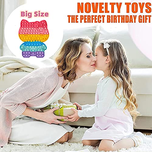 MDJEWV Pop Gigante it Fidget Toy, Pūsh Pǒp Bubble sensoriales Fidget Toys Antistress Among us Juego Juguetes, Popit Grande Juguete antiestres Juego para niños Adultos Autismo(Gato 28*32cm)