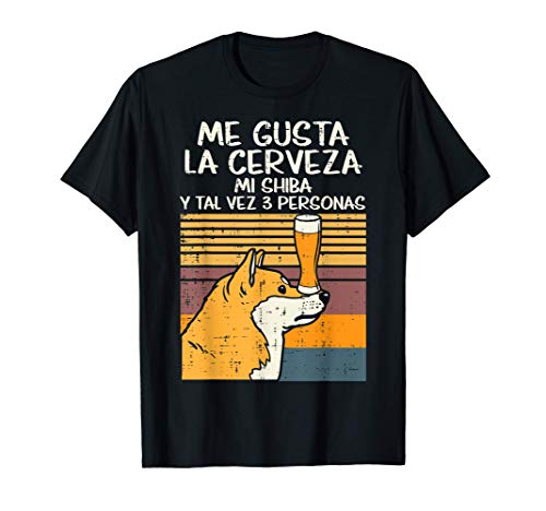 Me Gusta Cerveza Mi Perro Shiba Inu Lindo Akita Inu Regalo Camiseta