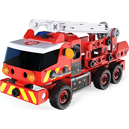 Meccano Junior, camión de Bomberos de Rescate con Luces y Sonidos, Kit de construcción Steam para niños de 5 años en adelante