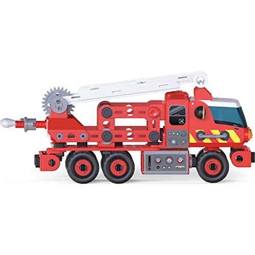 Meccano Junior, camión de Bomberos de Rescate con Luces y Sonidos, Kit de construcción Steam para niños de 5 años en adelante