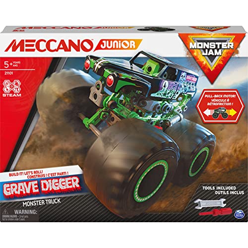 MECCANO- MEC JNR FR GML Junior, Kit de construcción Oficial Jam Tumger Monster Truck Stem con Motor de tracción, Juguetes para niños a Partir de 5 años (Spin Master 6060171)