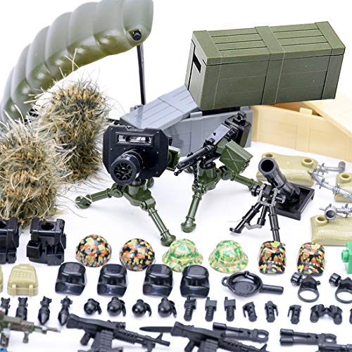 Mecotecn 150Pcs Bloques de Construcción Militares WW2 con Custom Armas y Casco para Figuras de Soldados y Mini Figuras, Compatible con Lego