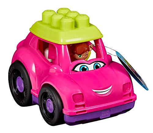 Mega Bloks Coche descapotable rosa, juguete de construcción para niños +1 año (Mattel GCX11)