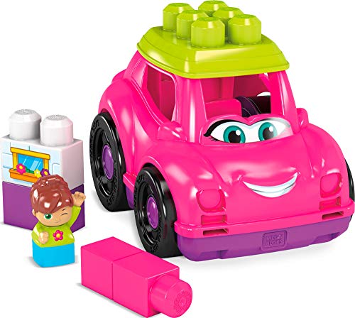 Mega Bloks Coche descapotable rosa, juguete de construcción para niños +1 año (Mattel GCX11)