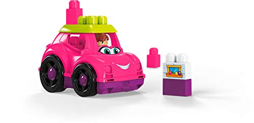 Mega Bloks Coche descapotable rosa, juguete de construcción para niños +1 año (Mattel GCX11)