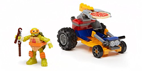 Mega Bloks DMX38 Vehículo Lanzador de Pizza de Michelangelo, Tortugas Ninja, Juego de construcción (Mattel DMX38)