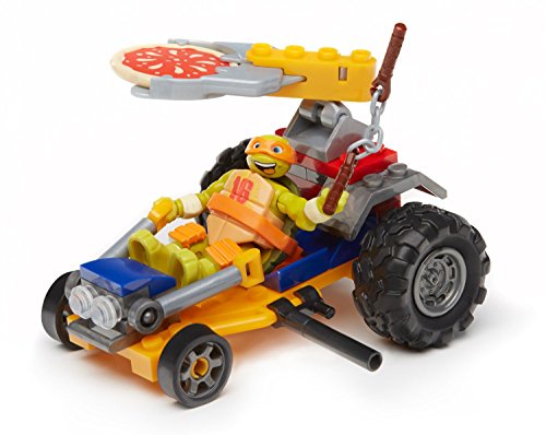 Mega Bloks DMX38 Vehículo Lanzador de Pizza de Michelangelo, Tortugas Ninja, Juego de construcción (Mattel DMX38)