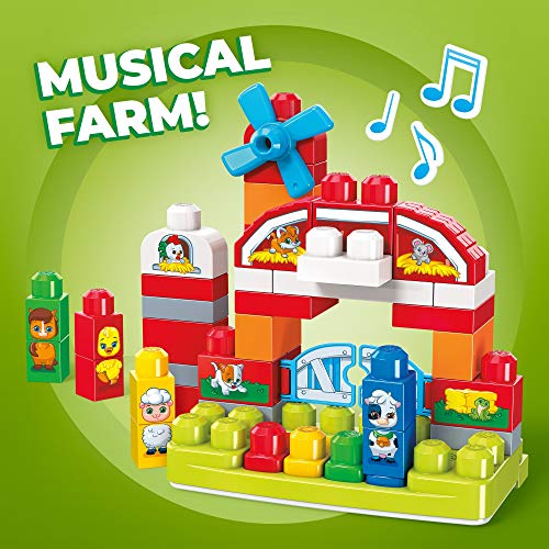 Mega Bloks Granja Musical, juguete de construcción para bebé +1 año (Mattel GCT50) , color/modelo surtido