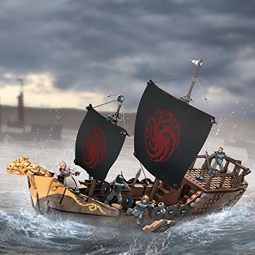 Mega Construx Juego de Tronos Barco de Guerra Targaryen 723 piezas, bloques de construcción (Mattel GPB29)