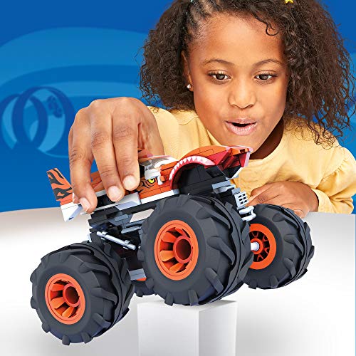 Mega Construx Monster Trucks Tiger Shark Coche de juguete de bloques de construcción, incluye figura, para niños +5 años (Mattel GVM26)