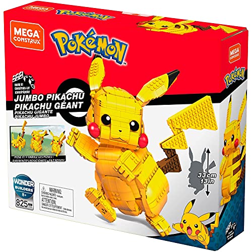 Mega Construx - Pokemon Figura Jumbo Pikachu, Juguetes Niños +8 Años (Mattel FVK81) , color/modelo surtido