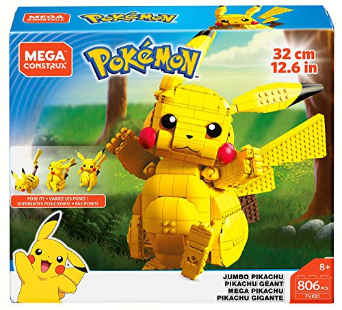 Mega Construx - Pokemon Figura Jumbo Pikachu, Juguetes Niños +8 Años (Mattel FVK81) , color/modelo surtido