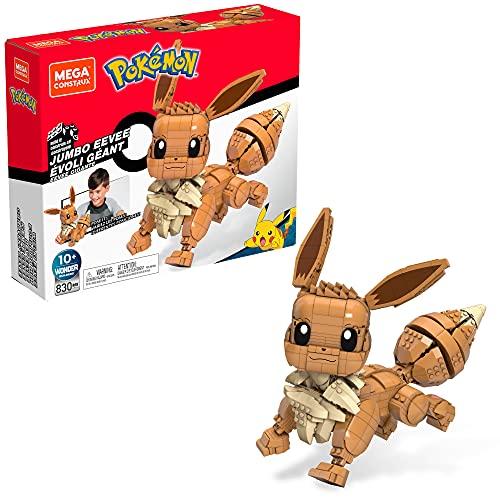 Mega Construx Pokémon Pokebola Jumbo Eevee, figura de juguete de construcción (Mattel GMD34)