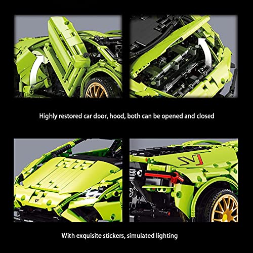 MEIDUN TéCnica De Coche para Lamborghini Huracan, 2285 Piezas Grandes con Bloques De SujecióN, Juego De ConstruccióN Compatible con Lego Technic